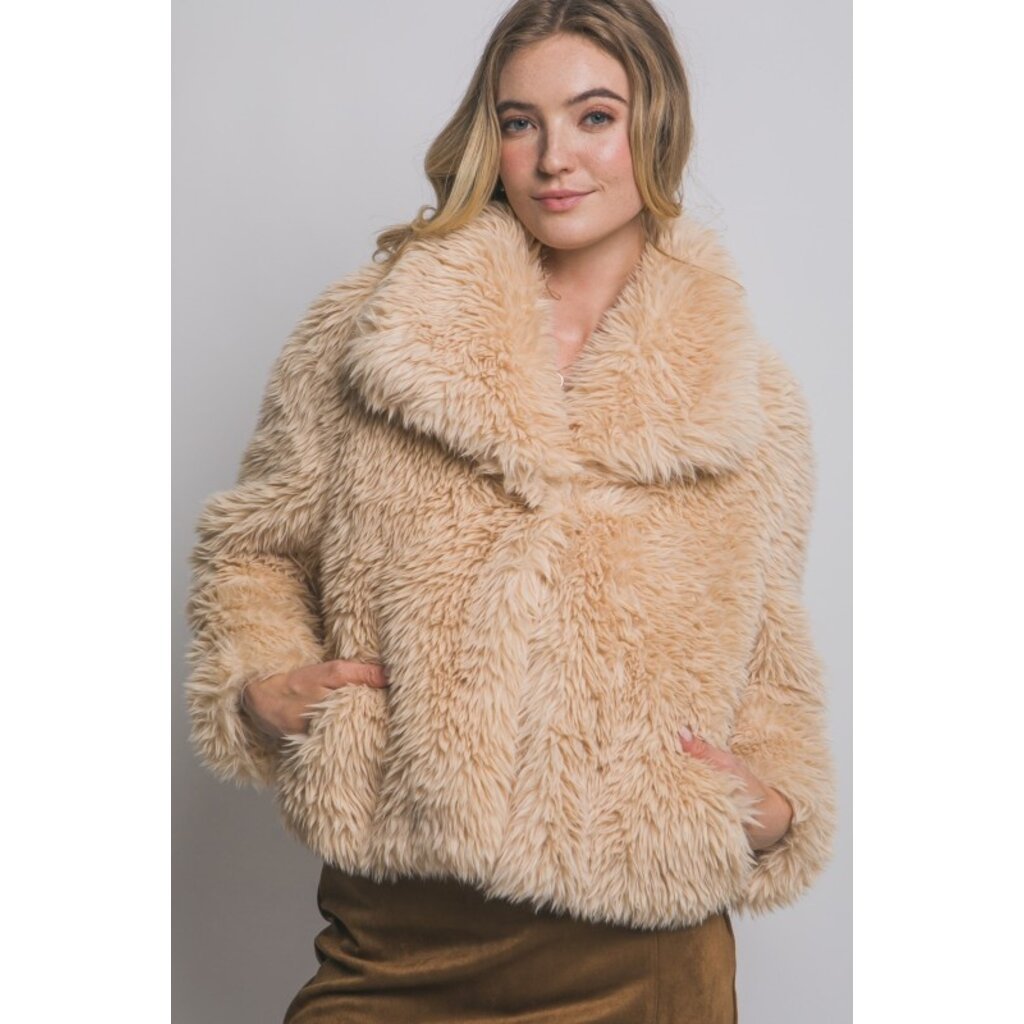 Love Tree Love Tree Mid Waist Faux Fur Coat