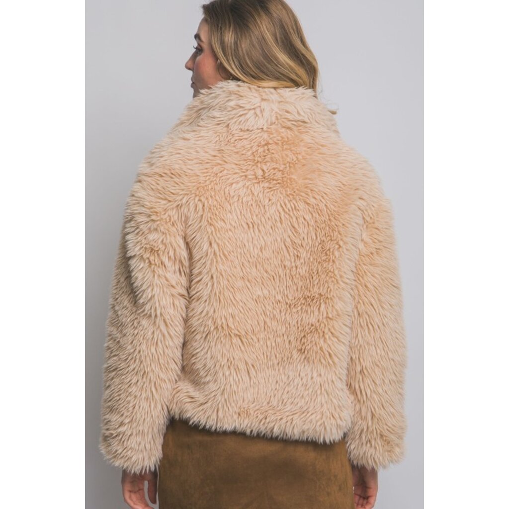 Love Tree Love Tree Mid Waist Faux Fur Coat