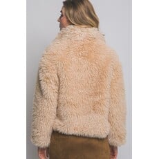 Love Tree Love Tree Mid Waist Faux Fur Coat