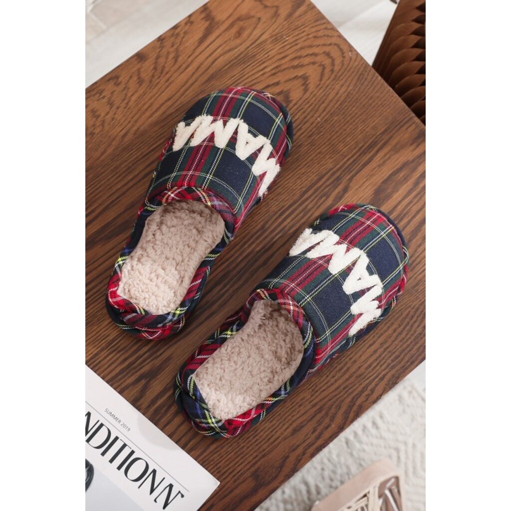 Fashion Works Fashion Works Retro Plaid Mama Slippers