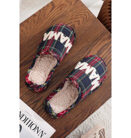 Fashion Works Retro Plaid Mama Slippers