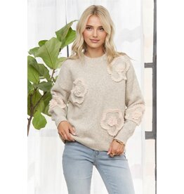 Adora Floral Applique Knit Sweater