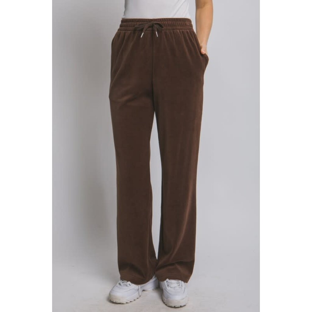 Love Tree Love Tree Elastic Waist Velour Sweatpants