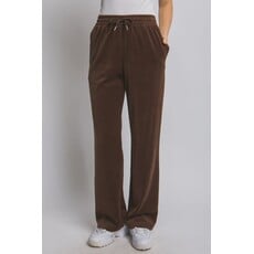 Love Tree Love Tree Elastic Waist Velour Sweatpants