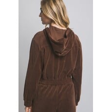 Love Tree Love Tree Velour Full Zip Hoodie