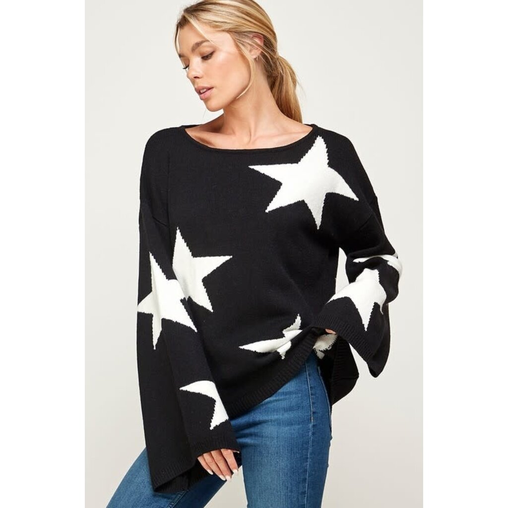 Solution Star Printed Pullover Sweater