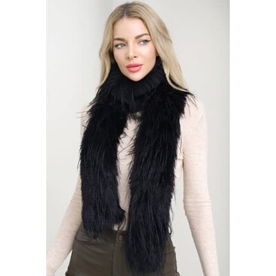 Wona Fluffy Faux Fur Wrap Scarf