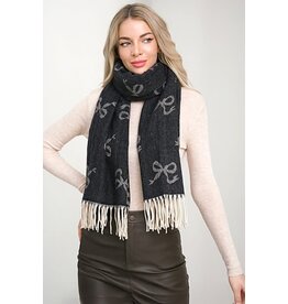 Wona Bow Pattern Fringe Scarf