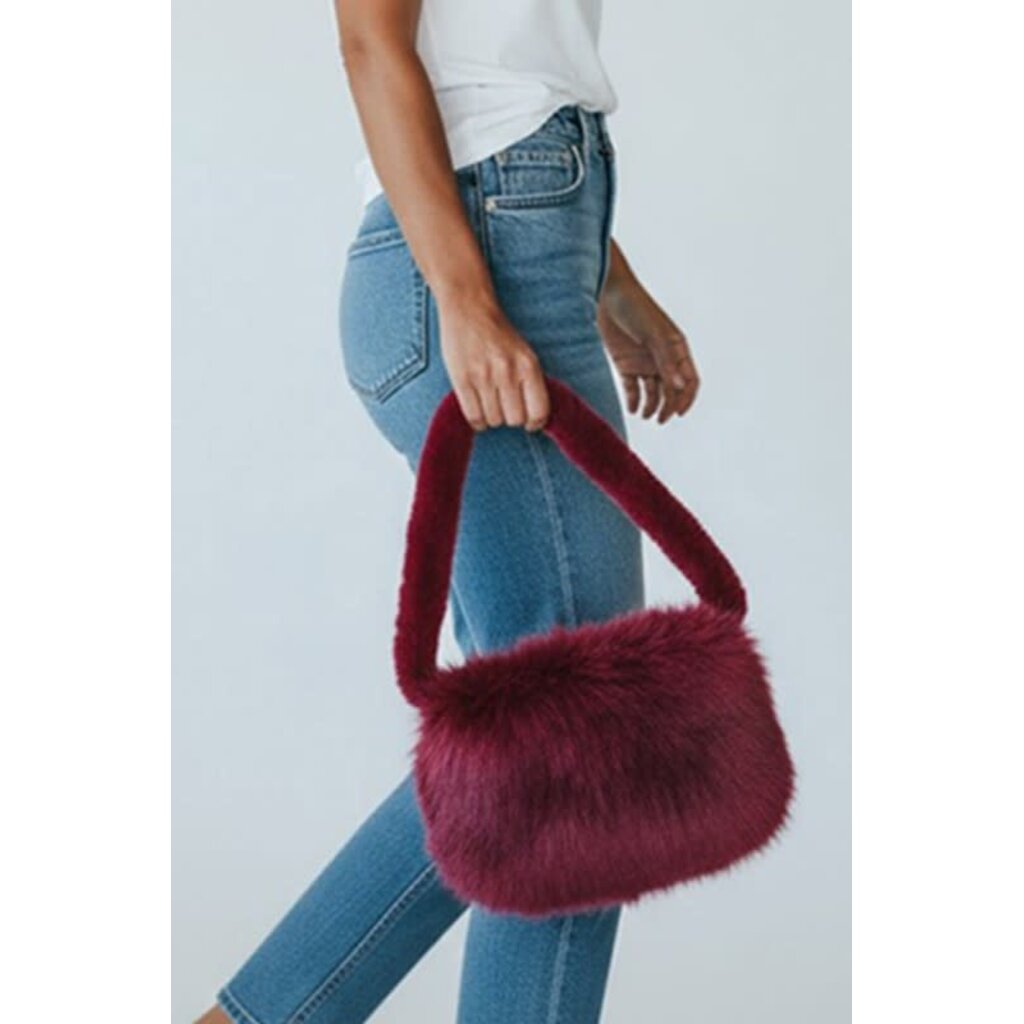 Wona Wona Furry Faux Fur Top Handle Shoulder Bag