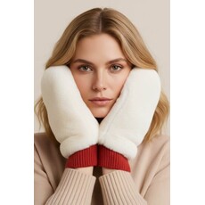 Wona Wona Solid Faux Fur Open Up Mitten Gloves