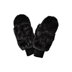 Wona Wona Solid Faux Fur Open Up Mitten Gloves