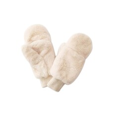 Wona Wona Solid Faux Fur Open Up Mitten Gloves