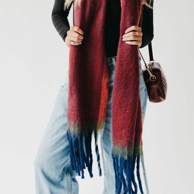 Pretty Simple Octavia Ombre Scarf Red