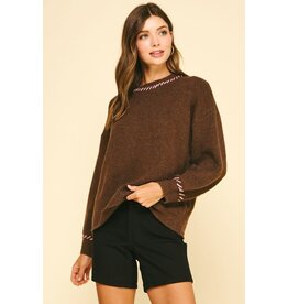 Pinch Stitch Detailed Knit Sweater