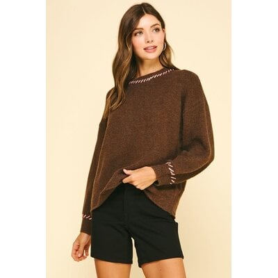 Pinch Stitch Detailed Knit Sweater