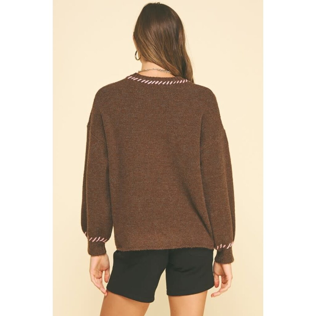 Pinch Pinch Stitch Detailed Knit Sweater