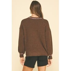Pinch Pinch Stitch Detailed Knit Sweater