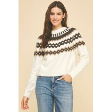 Pinch Pinch Vintage Geometric Pattern Sweater