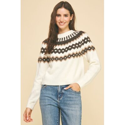 Pinch Vintage Geometric Pattern Sweater