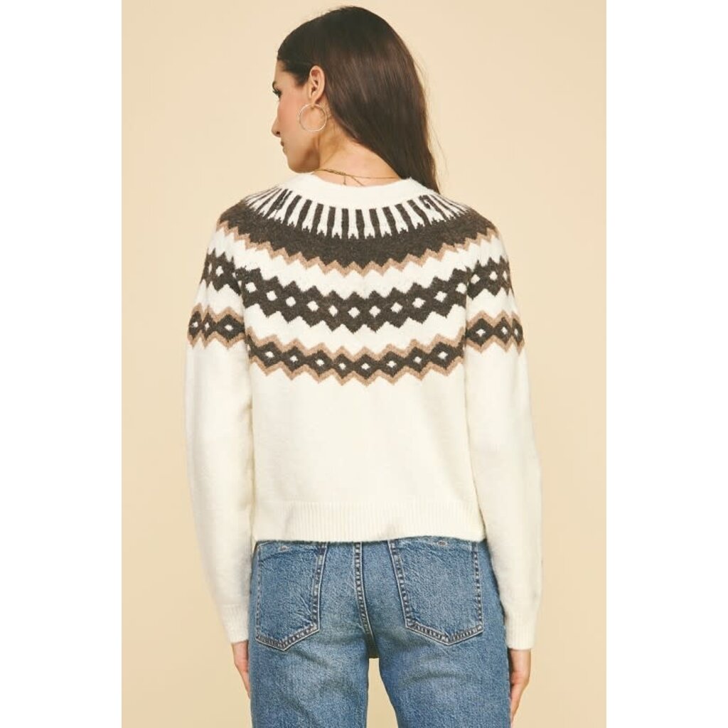 Pinch Pinch Vintage Geometric Pattern Sweater