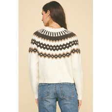 Pinch Pinch Vintage Geometric Pattern Sweater