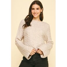Pinch Pinch Cable Knit Crop Sweater