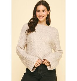 Pinch Cable Knit Crop Sweater