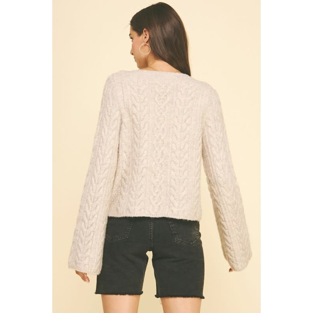 Pinch Pinch Cable Knit Crop Sweater