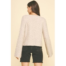 Pinch Pinch Cable Knit Crop Sweater