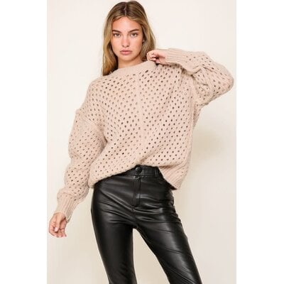 Lumiere Cozy Open Knit Chunky Sweater