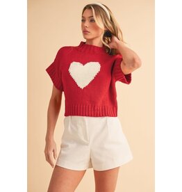 Aemi + Co Heart Knitted Top