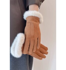 Swan Madchen Faux Fur Fleece Patchwork Gloves