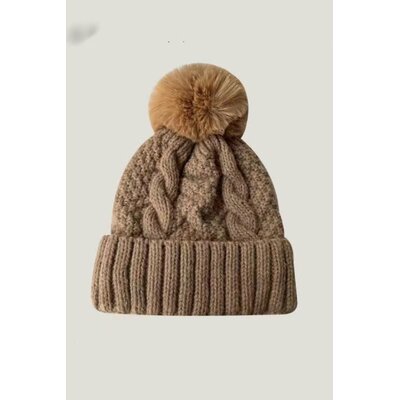 Swan Madchen Solid Pom-Pom Fleece Lined Beanie