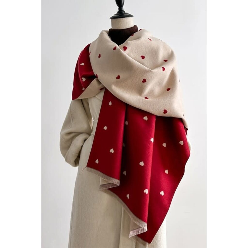 Swan Madchen Swan Madchen Heart Colorblock Faux Cashmere Scarf