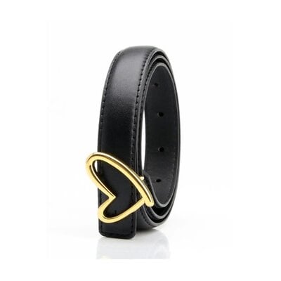 Swan Madchen Heart Buckle Faux Leather Belt