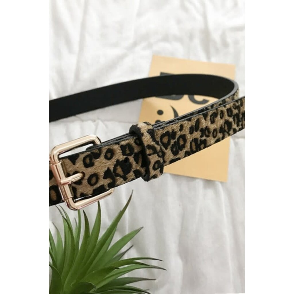 Swan Madchen Swan Madchen Leopard Print  Square Buckle Belt