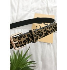 Swan Madchen Leopard Print  Square Buckle Belt