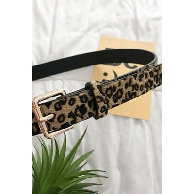 Swan Madchen Leopard Print  Square Buckle Belt