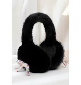 Swan Madchen Faux Fur Knit Bow Tie Ear Muffs
