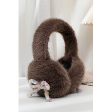 Swan Madchen Swan Madchen Faux Fur Knit Bow Tie Ear Muffs