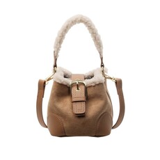 Swan Madchen Swan Madchen Faux Fur Patchwork Bucket Crossbody