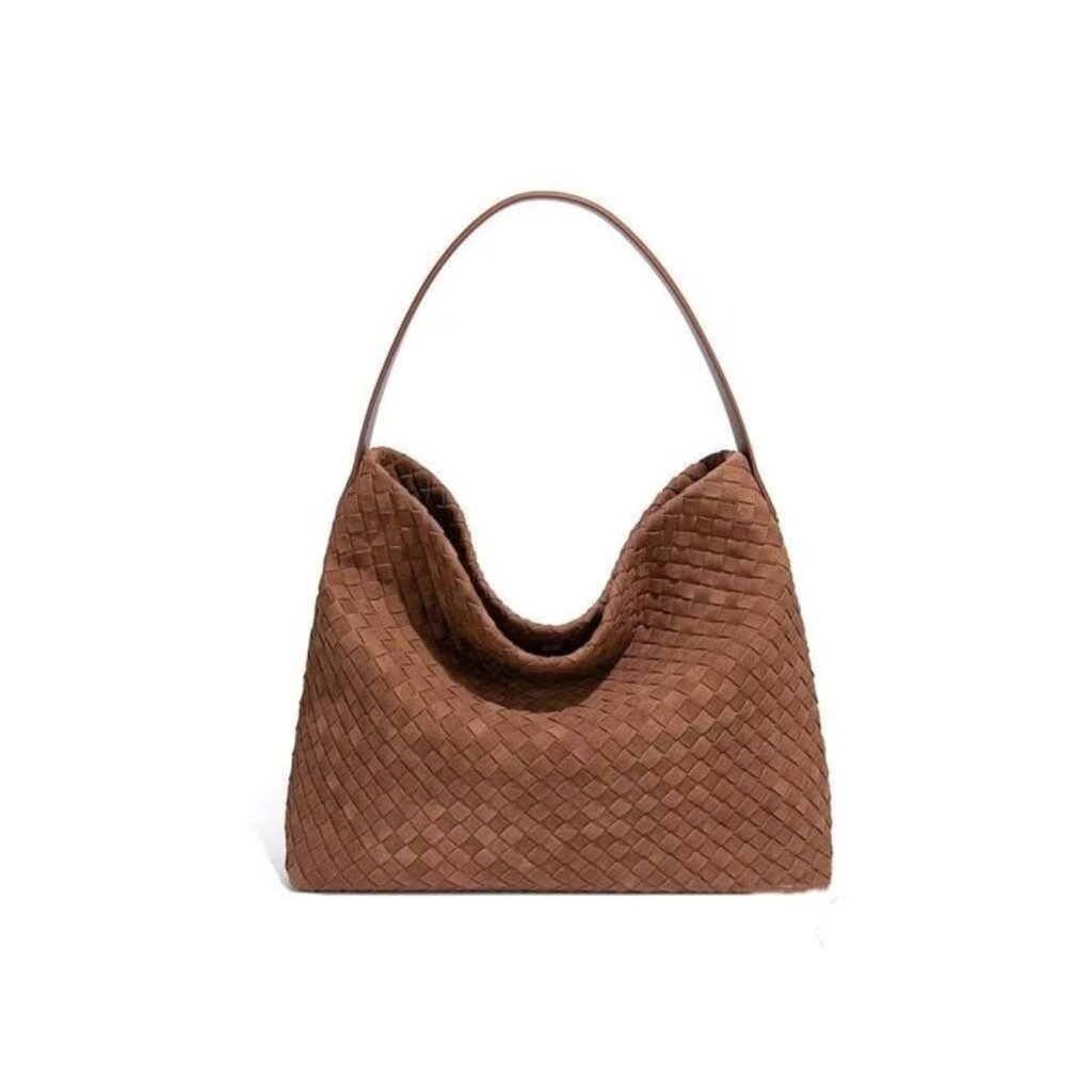 Swan Madchen Swan Madchen Suede Woven Large Shoulder Bag