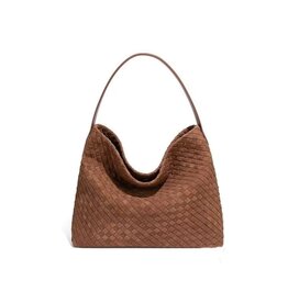 Swan Madchen Suede Woven Large Shoulder Bag