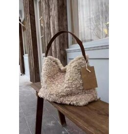 Swan Madchen Fuzzy Fluffy Shearling Shoulder Bag