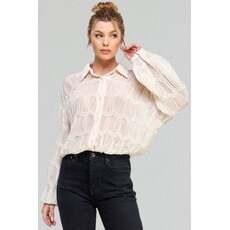 Allie Rose Allie Rose Romantic Sheer Button Front Blouse