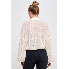 Allie Rose Allie Rose Romantic Sheer Button Front Blouse