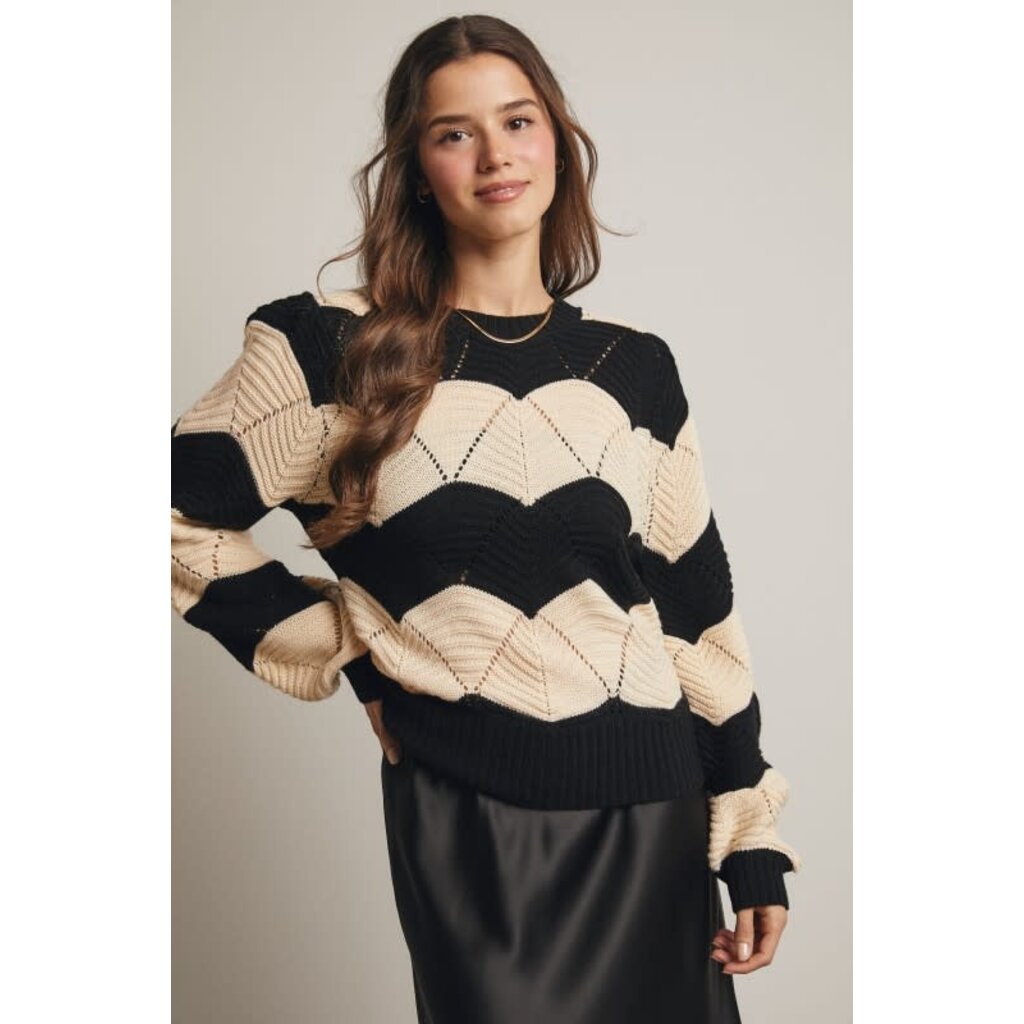 Forte Forte Wave Knit Chevron Pullover