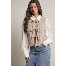 Forte Forte Cable Knit Bow Tie Sweater Vest