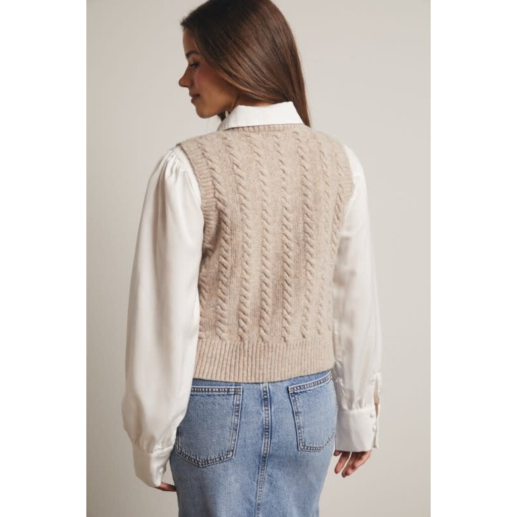 Forte Forte Cable Knit Bow Tie Sweater Vest