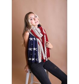 Leto Collection American Flag Knit Blanket Scarf
